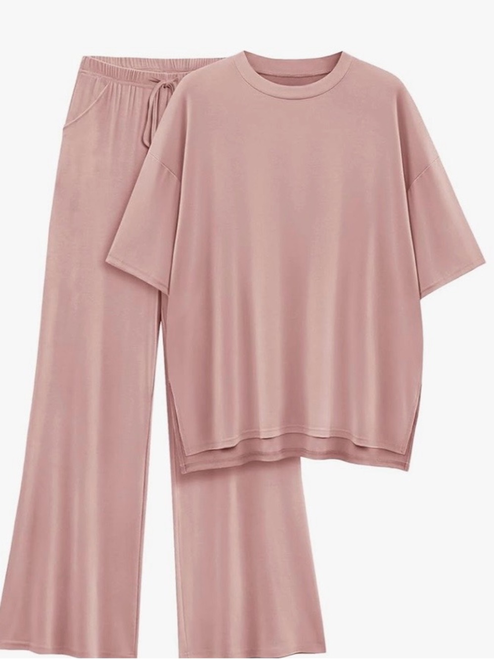 Relaxed Two-Piece Women's Loungewear Set - Dusty Rose